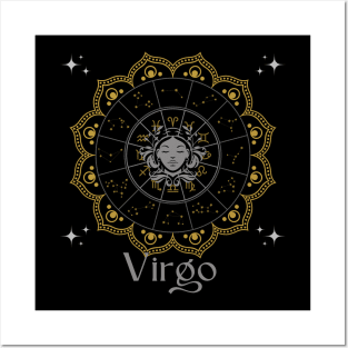 Virgo Zodiac Mandala Posters and Art